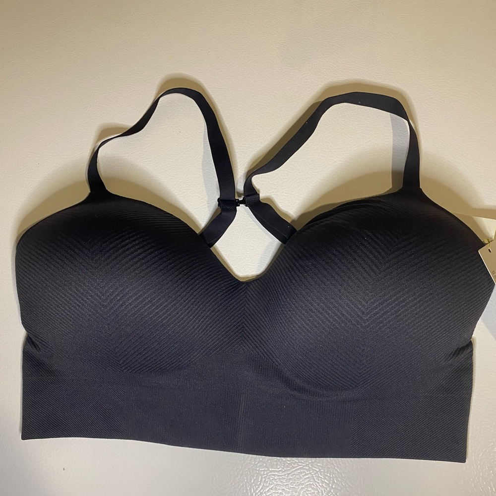 All in Motion Black Medium Support Ribbed Sports Bra